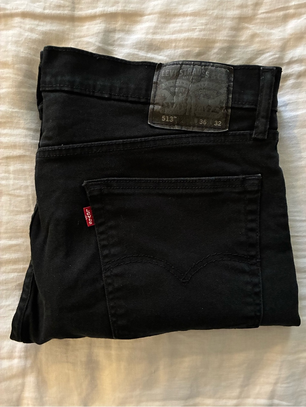 Levi’s 513 Men’s 36x32 Slim Straight Black Jeans Denim Pants